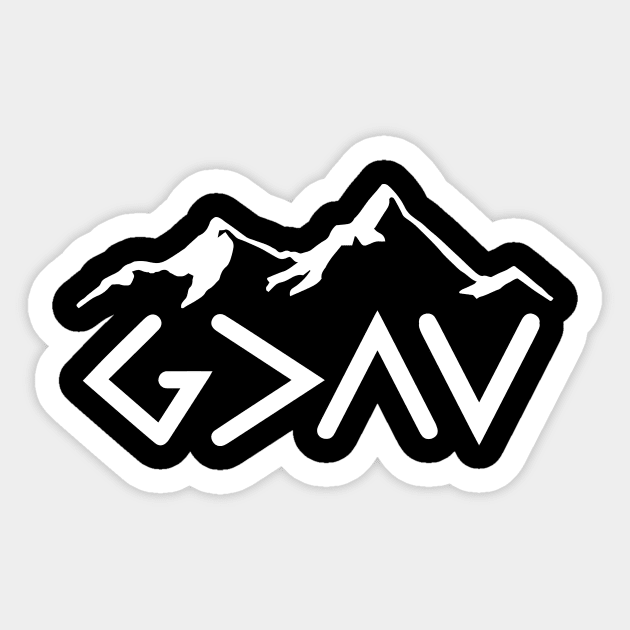 God is greater than highs and lows design Sticker by colorbyte